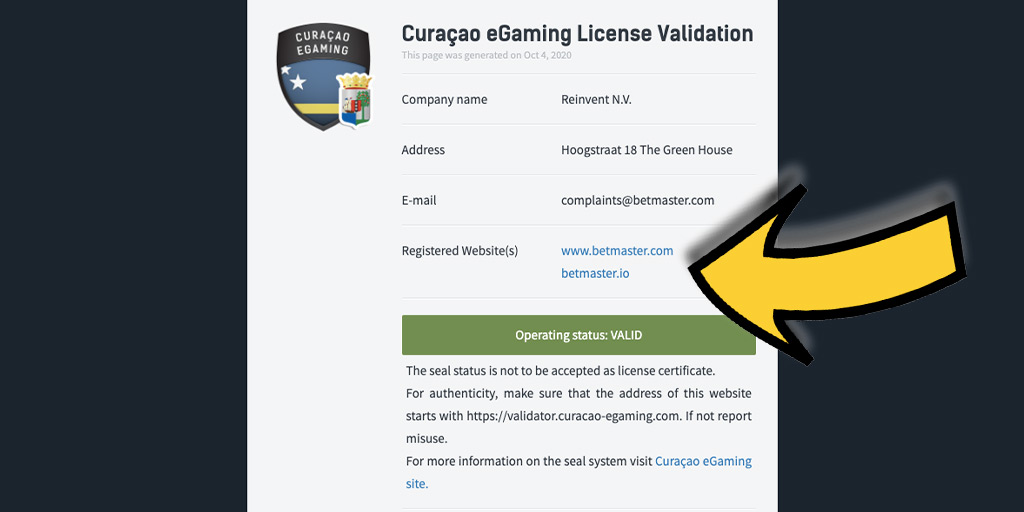Betmaster在线赌场许可证-在这网站赌博安全吗？