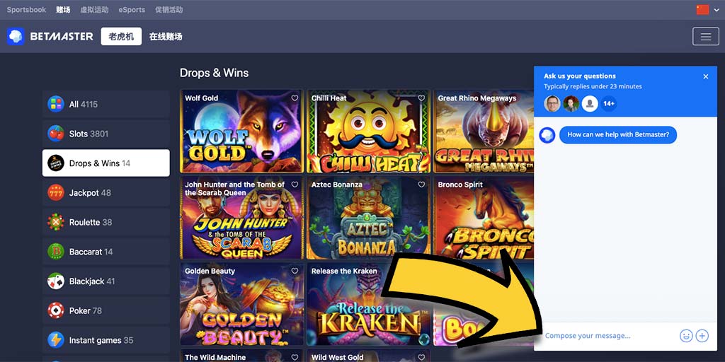 Betmaster赌场的客服支持